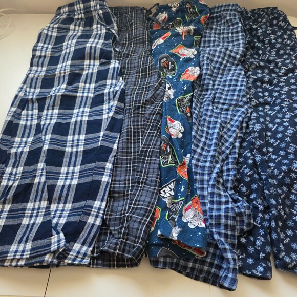 Men's Lot of Adjustable Pajama Pants 100% Cotton x5 Various Sizes (2M, 2L, 1XL) - Picture 4 of 4